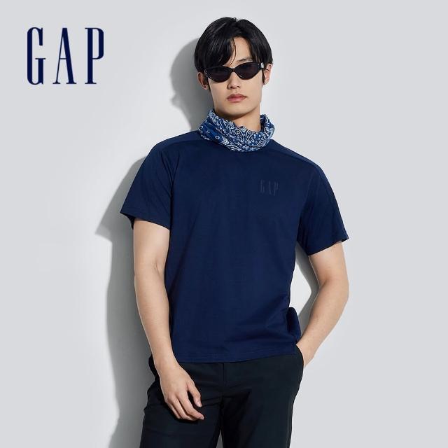 【GAP】男裝 Logo純棉圓領短袖T恤-海軍藍(885509)