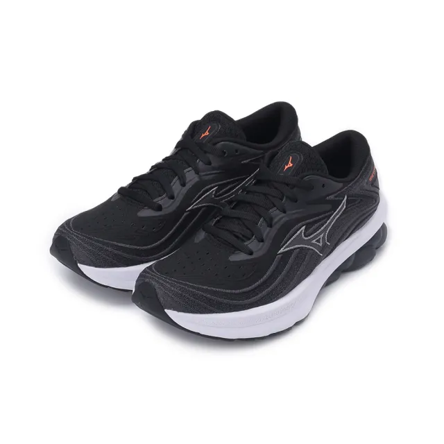 【MIZUNO 美津濃】WAVE SKYRISE 5 慢跑鞋 黑白 女鞋 J1GD240924