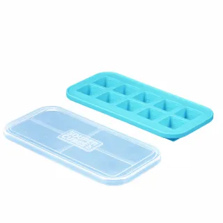 【Souper Cubes】多功能食品級矽膠保鮮盒-湖水綠10格-30ML/格(美國FDA食品級 獨家專利設計)