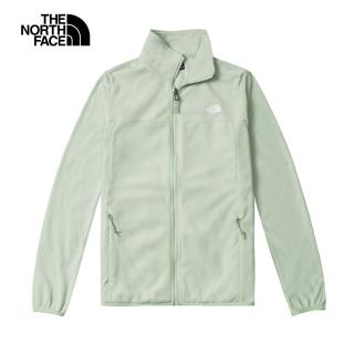 【The North Face 官方旗艦】北面女款綠色舒適保暖立領抓絨外套｜81SRI0G