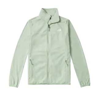 【The North Face 官方旗艦】北面女款綠色舒適保暖立領抓絨外套｜81SRI0G