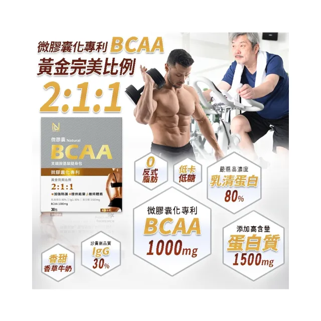 【NEW LIFE】微膠囊天然BCAA支鏈胺基酸隨身包（香草牛奶風味）(30包/盒-含乳清蛋白.IgG)