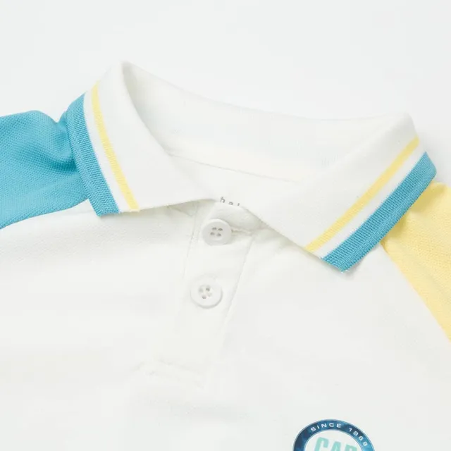 【GAP】男幼童裝 Logo印花短袖短褲家居套裝-藍白組合(890265)
