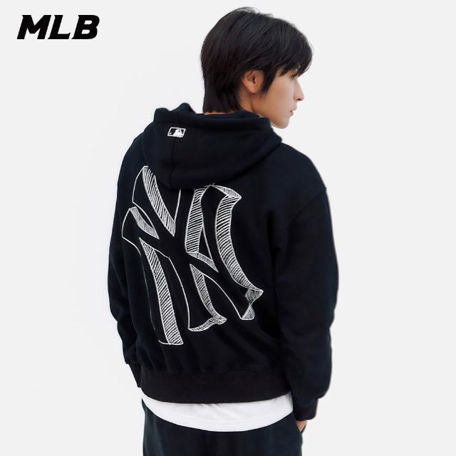 【MLB】大Logo連帽上衣 帽T 紐約洋基隊(3AHDB0336-50BKS)