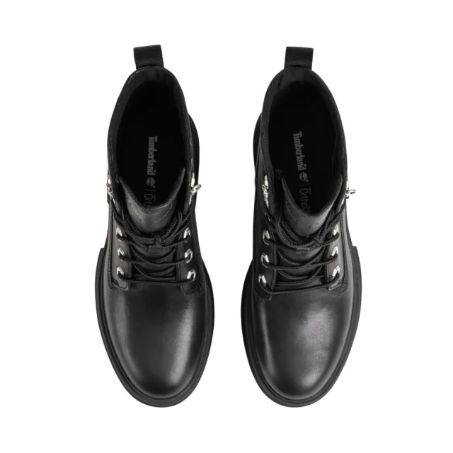 【Timberland】女款黑色全粒面皮革6吋綁帶靴(A41S7015)