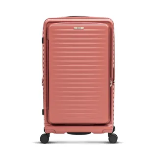 【ELLE】Travel 波紋系列 29吋 高質感前開式擴充行李箱 防盜防爆拉鍊旅行箱 EL31280(珊瑚紅)