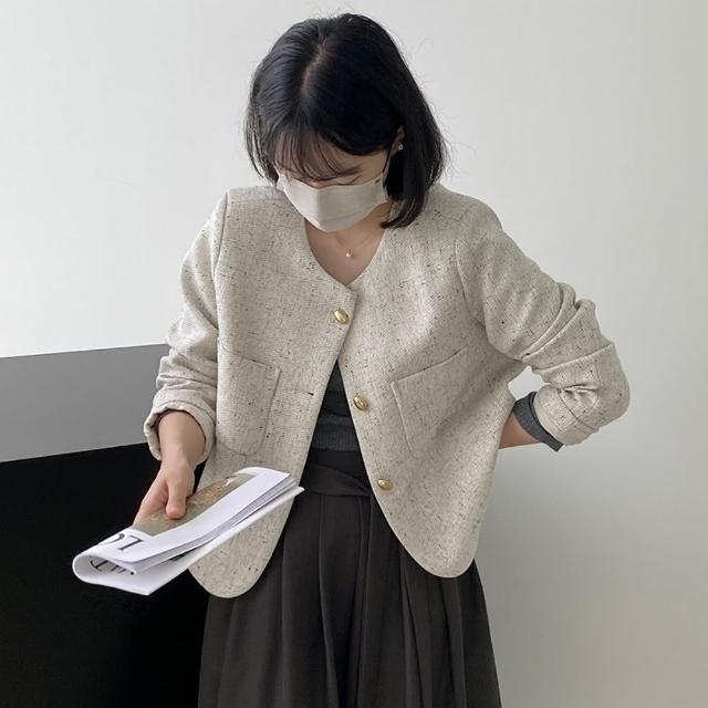 【巴黎精品】西裝外套休閒西服(外搭氣質法式小香風外套女外套2色a1cz24)