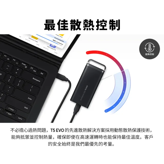 【SAMSUNG 三星】T5 EVO 2TB Type-C USB 3.2 Gen 1 外接式ssd固態硬碟 (MU-PH2T0S/WW)