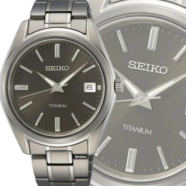 SEIKO 精工 CS系列鈦金屬石英錶40㎜灰面款 SK004(SUR375P1/6N52-00B0D)