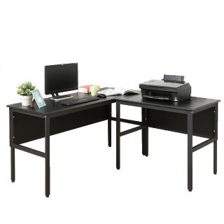 【DFhouse】頂楓150+90公分大L型工作桌-黑橡木色
