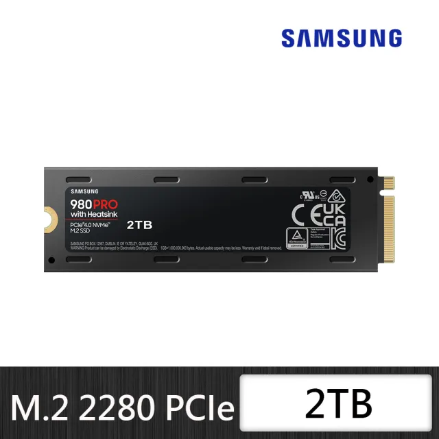 【SAMSUNG 三星】搭 無線滑鼠 ★ 980 PRO 2TB M.2 PCIe 4.0 ssd固態硬碟(MZ-V8P2T0CW)*含散熱片 支援PS5