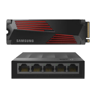 【SAMSUNG 三星】搭 5埠 交換器 ★ 990 PRO 4TB M.2 2280 PCIe 4.0 ssd固態硬碟(MZ-V9P4T0CW)*含散熱片