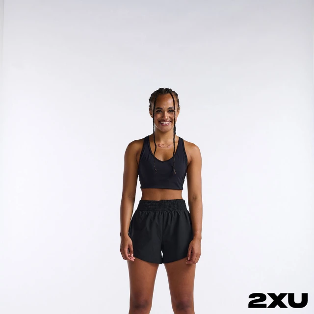 2XU 女 Aero 4吋運動短褲(黑/反光銀)