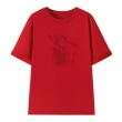 【MsMore】國風重工刺繡龍年短袖圓領T恤短版上衣#121538(白/黑/紅)