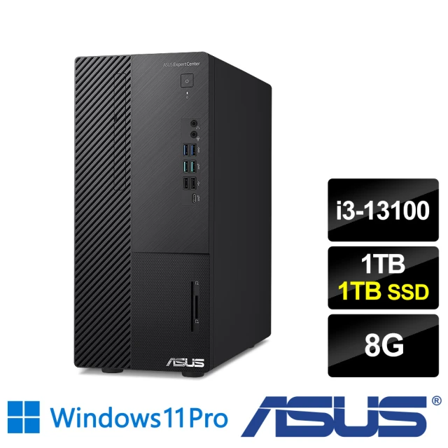 【ASUS 華碩】i3四核商用電腦(M700ME/i3-13100/8G/1TB HDD+1TB SSD/W11P)