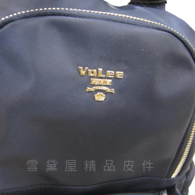 【Volee】雙11 真皮包包  後背包小型容量輕巧可8吋平板進口專櫃超輕量防水水晶布+100%牛皮革材 