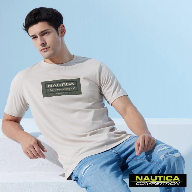 【NAUTICA】男裝 COMPETITION航海圖騰LOGO短袖T恤(淺卡其)