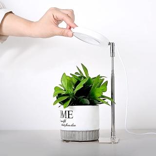 【野思】全光譜/自然光 白色天使環LED可伸縮植物燈 補光燈(底座/地插二用款)