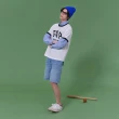 【GAP】男裝 Logo純棉寬鬆牛仔短褲-淺藍色(889900)