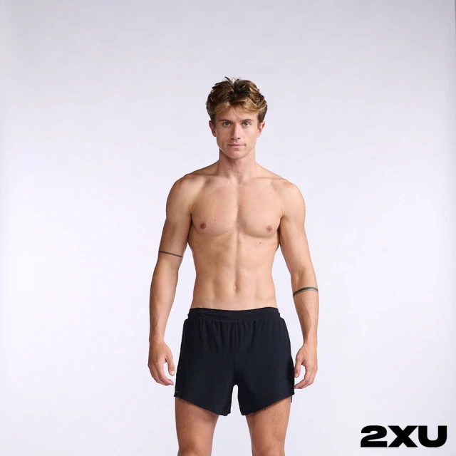 2XU 男 Light Speed 5吋跑步短褲(黑/反光黑)