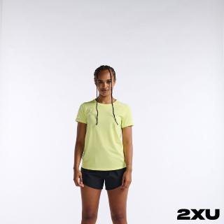 【2XU】女 Aero運動短袖上衣(淺黃/反光白)