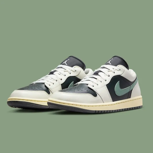 【NIKE 耐吉】休閒鞋 Air Jordan 1 Low Jade Smoke 菸草 黑綠 倒鉤平替版 休閒鞋 女鞋 男女段 DC0774-001