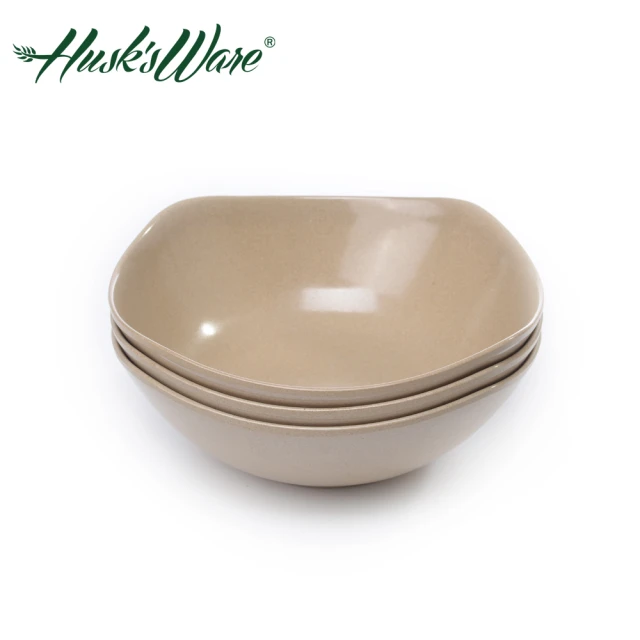 Husk’s ware 稻殼天然無毒環保四方深碗7吋(3入組)