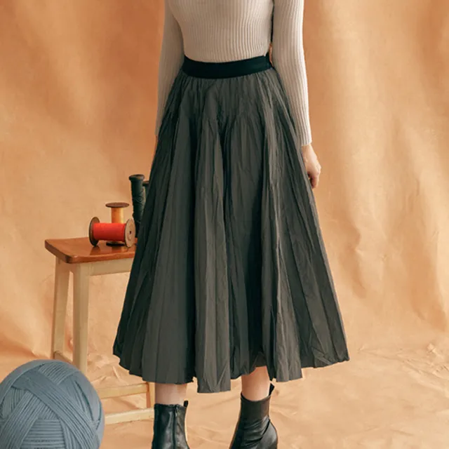 斷碼福利GR浪漫巴黎輕量皺褶裙(U)