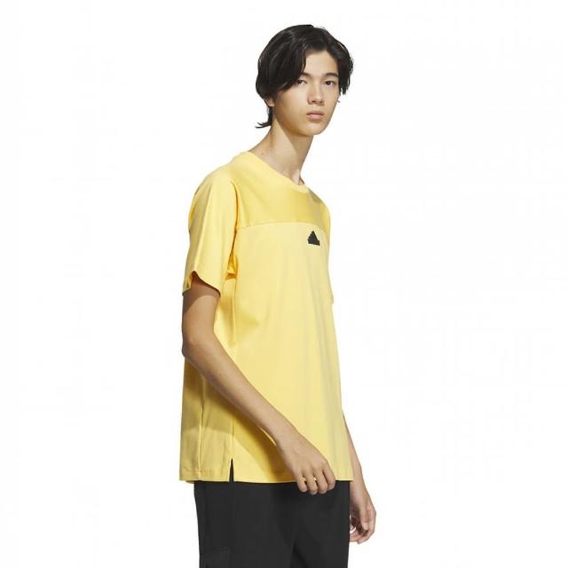 【adidas 愛迪達】上衣 男款 短袖上衣 運動 TH COOL TEE 黃 IT3939