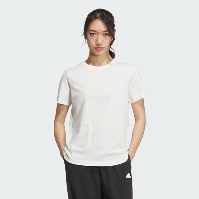 【adidas 愛迪達】上衣 女款 短袖上衣 運動 TECH BOS TEE 白 IM8840