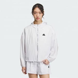 【adidas 愛迪達】外套 女款 運動連帽外套 TECH UPF HD JKT 白 IM8835