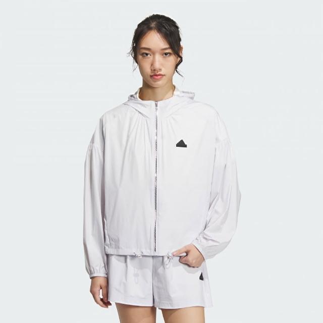 【adidas 愛迪達】外套 女款 運動連帽外套 TECH UPF HD JKT 白 IM8835