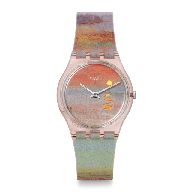 【SWATCH】Gent 原創 英國 TATE 美術館藏聯名 TURNER 紅色日落 男錶 女錶(34mm)