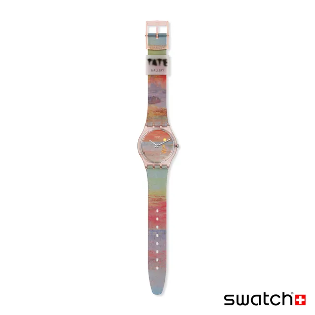 【SWATCH】Gent 原創 英國 TATE 美術館藏聯名 TURNER 紅色日落 男錶 女錶(34mm)