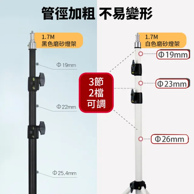 金屬磨砂攝影燈架 1.7M 附收納袋 DCE0009(攝影燈 三腳架 閃光燈支架)