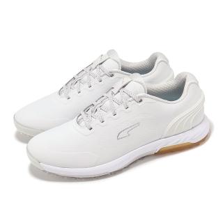 【PUMA】高爾夫球鞋 Alphacat Nitro 男鞋 白 灰 防水鞋面 氮氣中底 休閒鞋(378692-08)