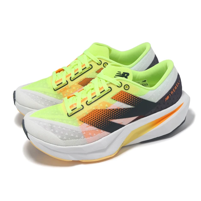 NEW BALANCE 競速跑鞋 Fuelcell Rebel V4 D 寬楦 女鞋 白 螢光綠 運動鞋 厚底 NB(WFCXLA4-D)