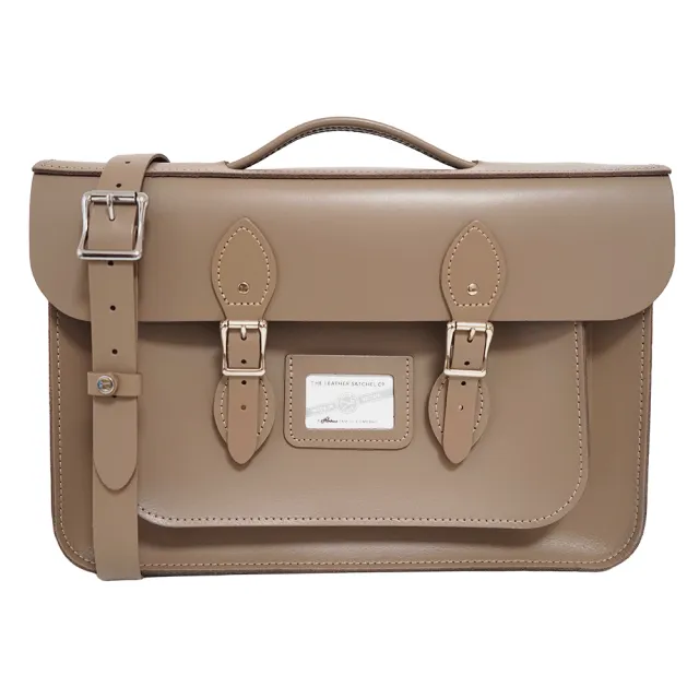 【The Leather Satchel Co.】15吋 英國手工牛皮劍橋包 手提包 側肩包 斜背包 後背包 多功能三用包(水獺棕)