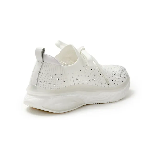 【GREEN PINE】針織碎鑽輕量舒壓空氣休閒鞋白色(10296629)