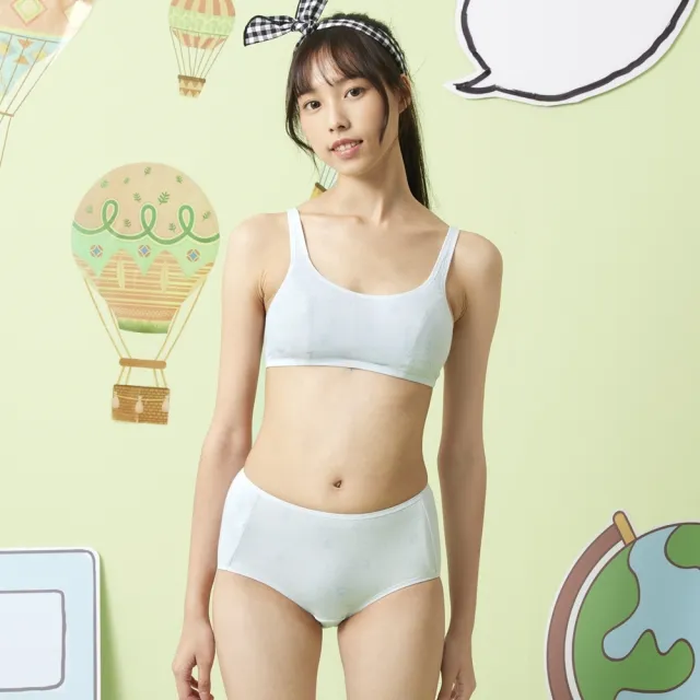【BeenTeen 嬪婷】學生系列-Q萌牛奶 AA70-85罩杯第二階段內衣 BB1682D3(快樂藍)