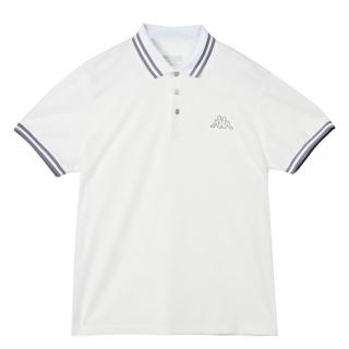 【KAPPA】義大利時尚 吸濕排汗中性短袖POLO(白底淺灰字花版 351W59W001)