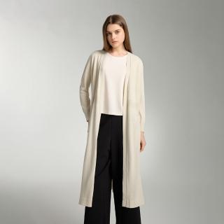【giordano ladies】腰身織紋長版外套(02354017)