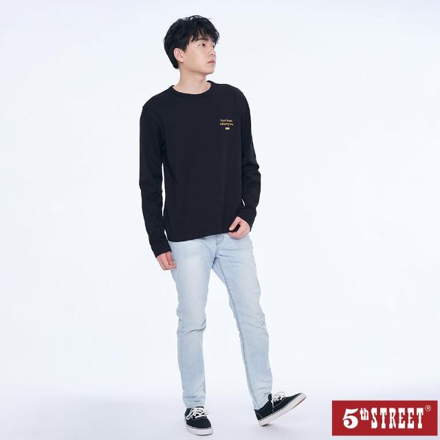 【5th STREET】男裝輕磅控溫直筒褲-漂淺藍