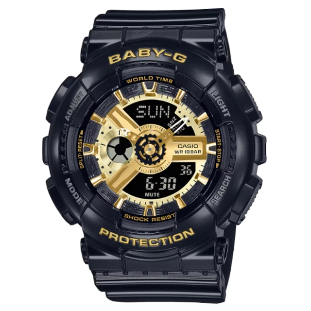CASIO 卡西歐 BABY-G 立體層次雙顯腕錶 黑 BA-110X-1A_43.3mm