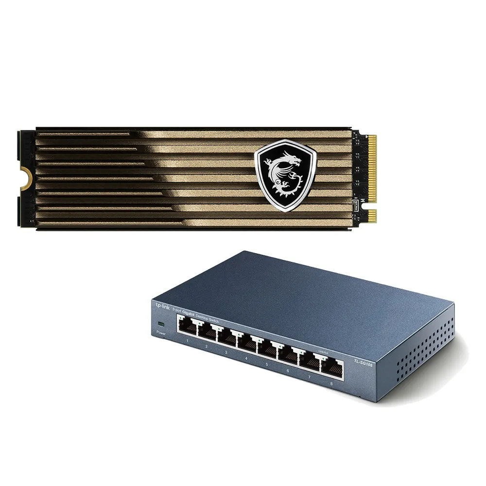 【MSI 微星】搭 8埠 交換器 ★ SPATIUM M570 2TB HS M.2 2280 PCIe 5.0 ssd固態硬碟 (讀 10000M/寫 10000M)