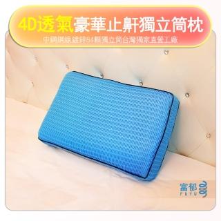 【富鬱床墊】止鼾獨立筒彈簧枕頭藍色(臺灣獨家直營工廠彈簧鍍鋅鋼線84顆彈簧)