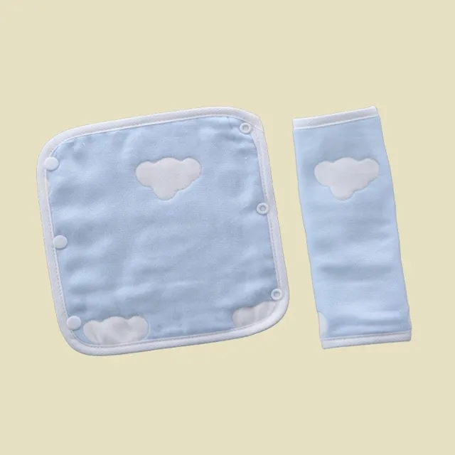 【Baby 童衣】任選 純棉6層紗布推車安全帶保護套口水巾 兩入組 60332(共１１款)