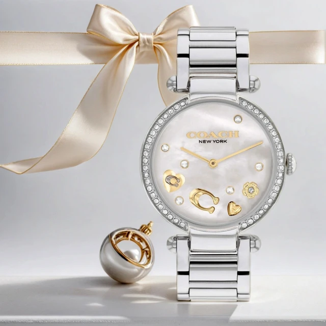 【COACH】廣告款 CARY系列流轉水晶女錶-34mm(CO14504264)