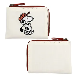 【Kamio】雙11 SNOOPY 史努比 L型票卡零錢包 車票夾 高爾夫 十字繡