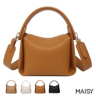 【MAISY】法式風格設計奢華真皮單肩手提包(現+預 黑色／卡其色／棕色／白色)